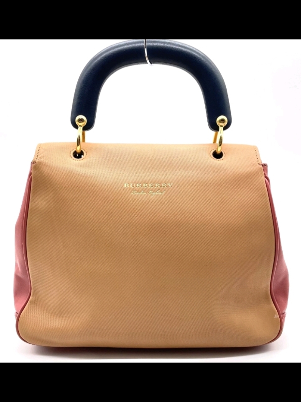 SALE! Burberry DK88 Tri Color Leather Medium 2 Way Top Handle Bag - Picture 3 of 16